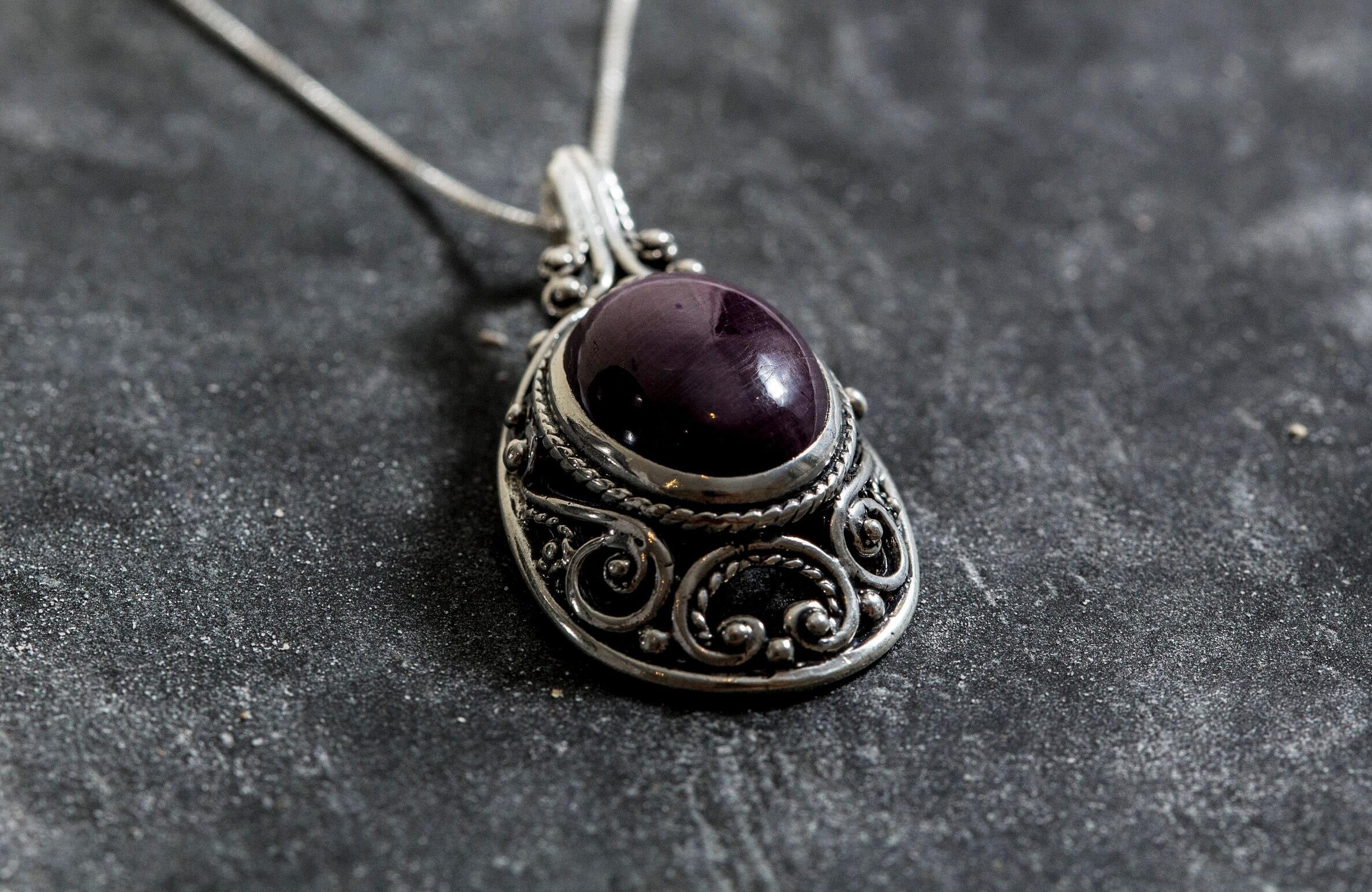 Victorian Pendant, Ruby Pendant, Natural Ruby Pendant, Artistic Pendant, July Pendant, Red Pendant, Vintage Pendants, Silver Pendant, Ruby