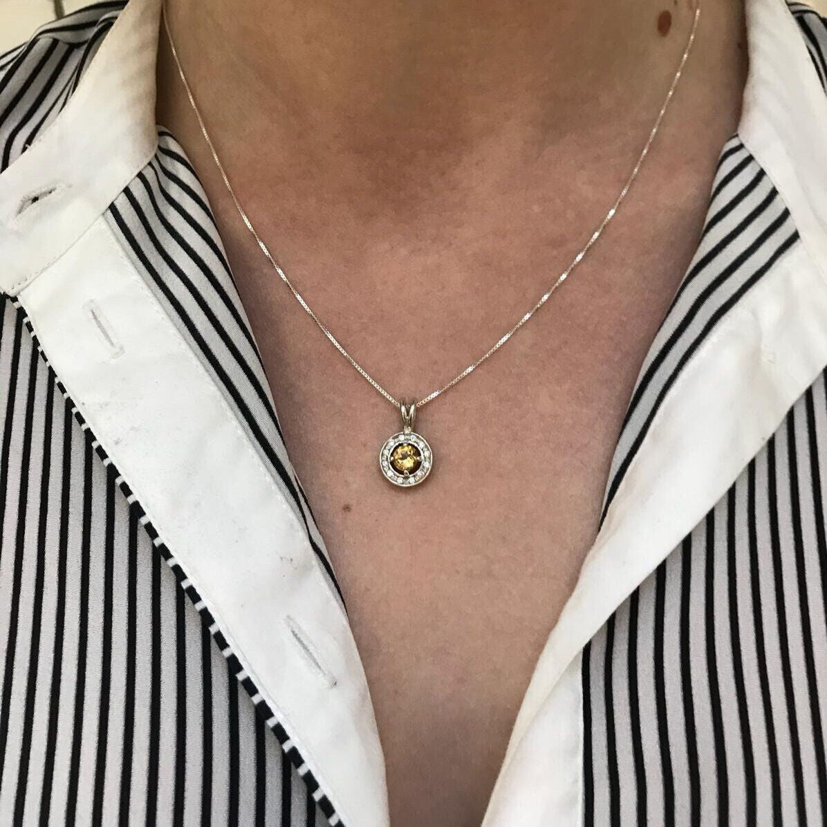 Citrine Pendant, Natural Citrine, November Birthstone, Vintage Pendant, November Pendant, Yellow Pendant, Solid Silver Pendant, Citrine