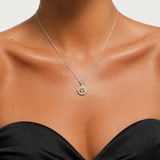 Round Yellow Pendant- Natural Citrine Necklace, November Birthstone Necklace