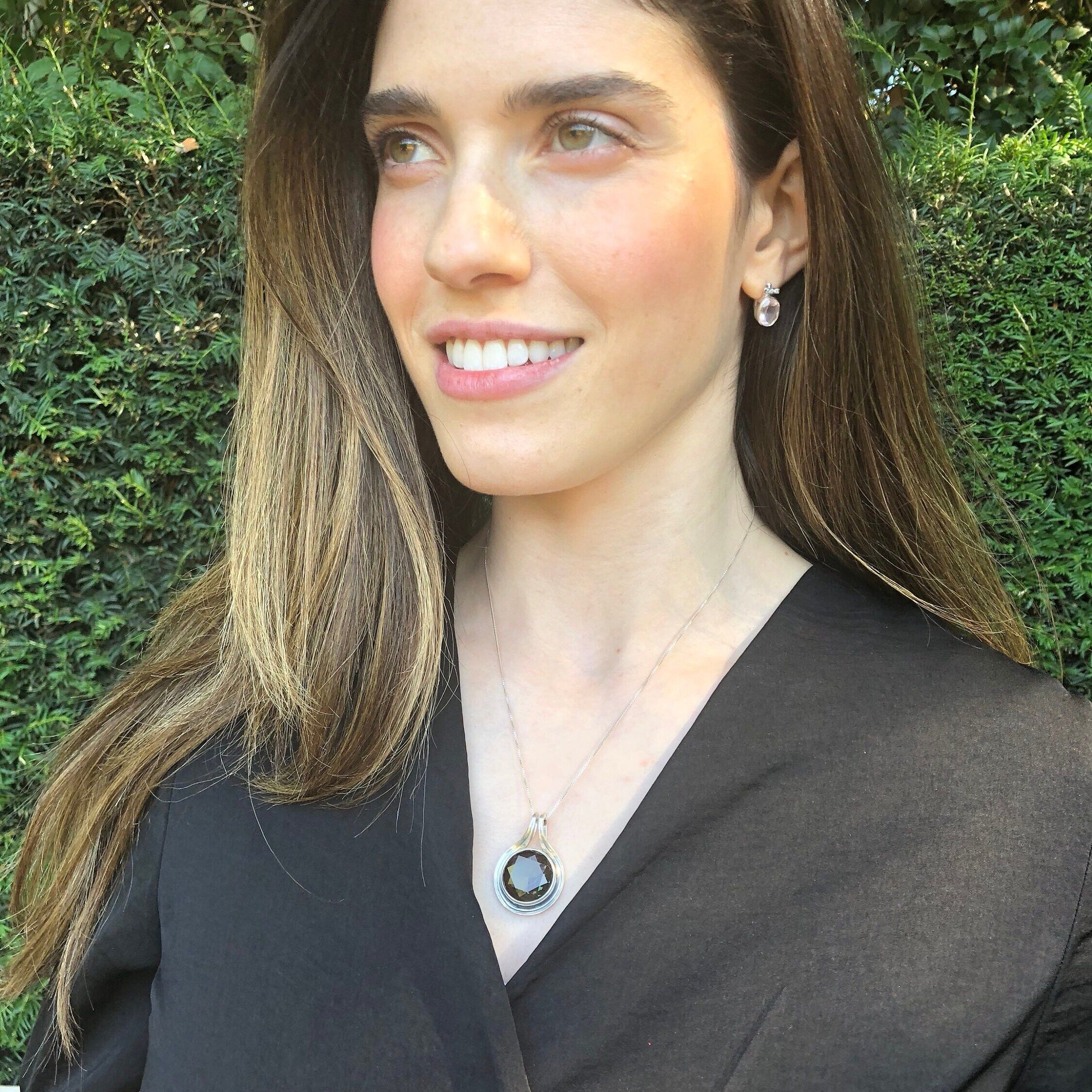 Statement Pendant, Green Diamond Pendant, Green Diamond, Lab Diamond Pendant, Green Pendant, Round Pendant, Solid Silver Pendant, Diamond