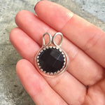 Black Onyx Pendant - Real Onyx Necklace - Round Statement Necklace