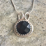Black Onyx Pendant - Real Onyx Necklace - Round Statement Necklace