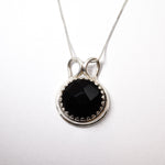 Black Onyx Pendant - Real Onyx Necklace - Round Statement Necklace