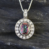 Mystic Topaz Necklace - Victorian Topaz Necklace - Purple Vintage Pendant