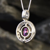 Mystic Topaz Necklace - Victorian Topaz Necklace - Purple Vintage Pendant