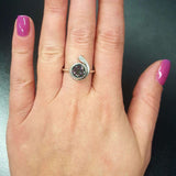 Mystic Topaz Ring - Purple Green Ring - Vintage Round Ring