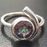 Mystic Topaz Ring - Purple Green Ring - Vintage Round Ring