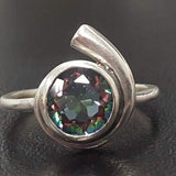 Mystic Topaz Ring - Purple Green Ring - Vintage Round Ring