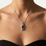 Red Agate Pendant - Natural Red Agate Necklace - Long Tribal Necklace