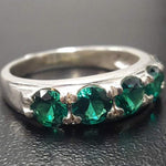 Created Emerald Ring made in 925 Sterling Silver with Emerald Created Green Emerald in Prong setting, May Birthstone gift idea, symbolizes, ideal for everyday wear and perfect for birthday gifting and special occasions.