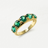 Created Emerald Ring made in 18k Gold Vermeil with Emerald Created Green Emerald in Prong setting, May Birthstone gift idea, symbolizes, ideal for everyday wear and perfect for birthday gifting and special occasions.