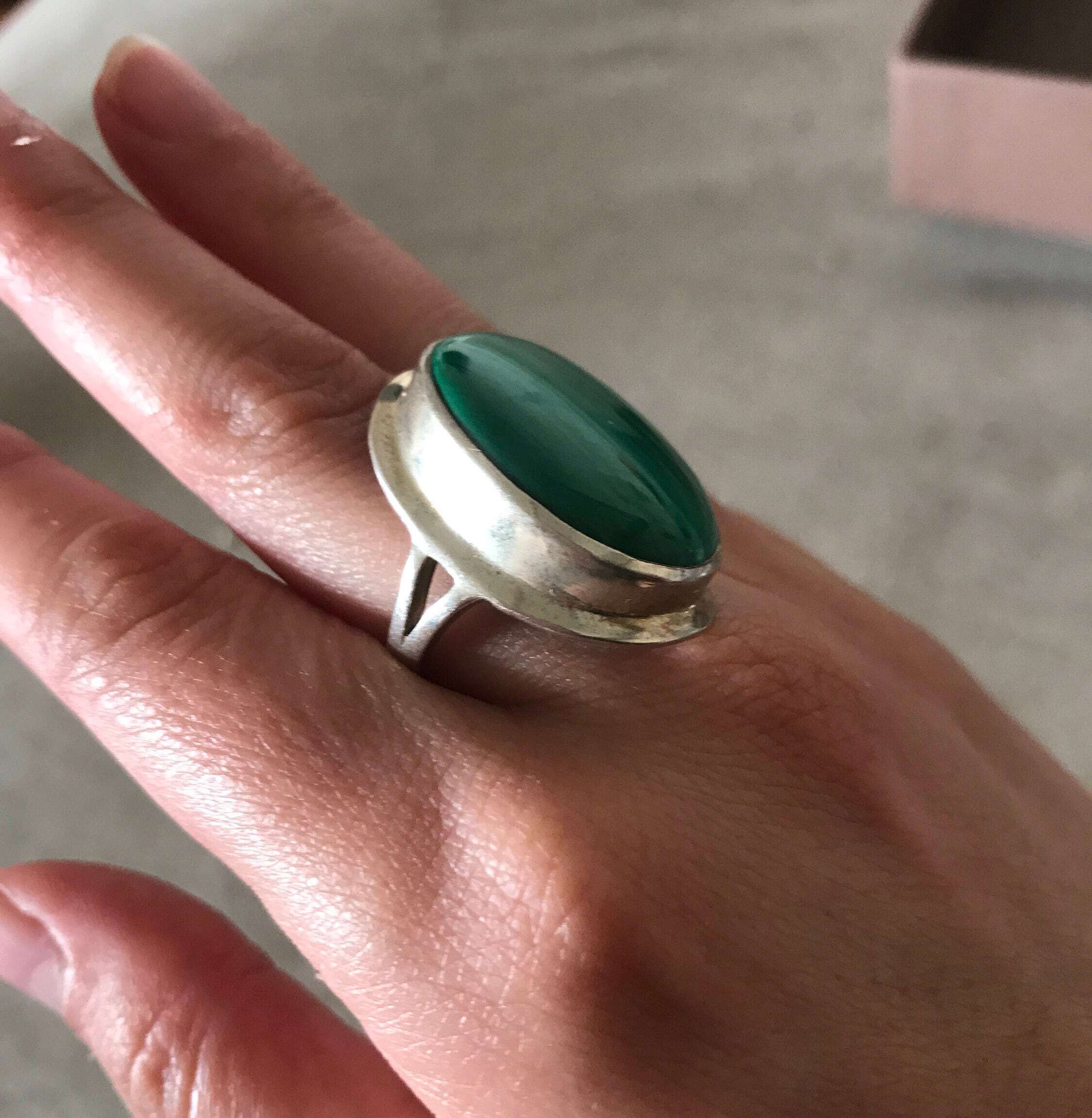 Chrysocolla Ring, Natural Chrysocolla, Statement Ring, Large Vintage Ring, Sagittarius Ring, Blue Ring, Vintage Silver Ring, Chrysocolla