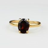 Stunning 18k Gold Vermeil Ring featuring Natural Red Garnet, a meaningful gift for January birthdays and special moments.