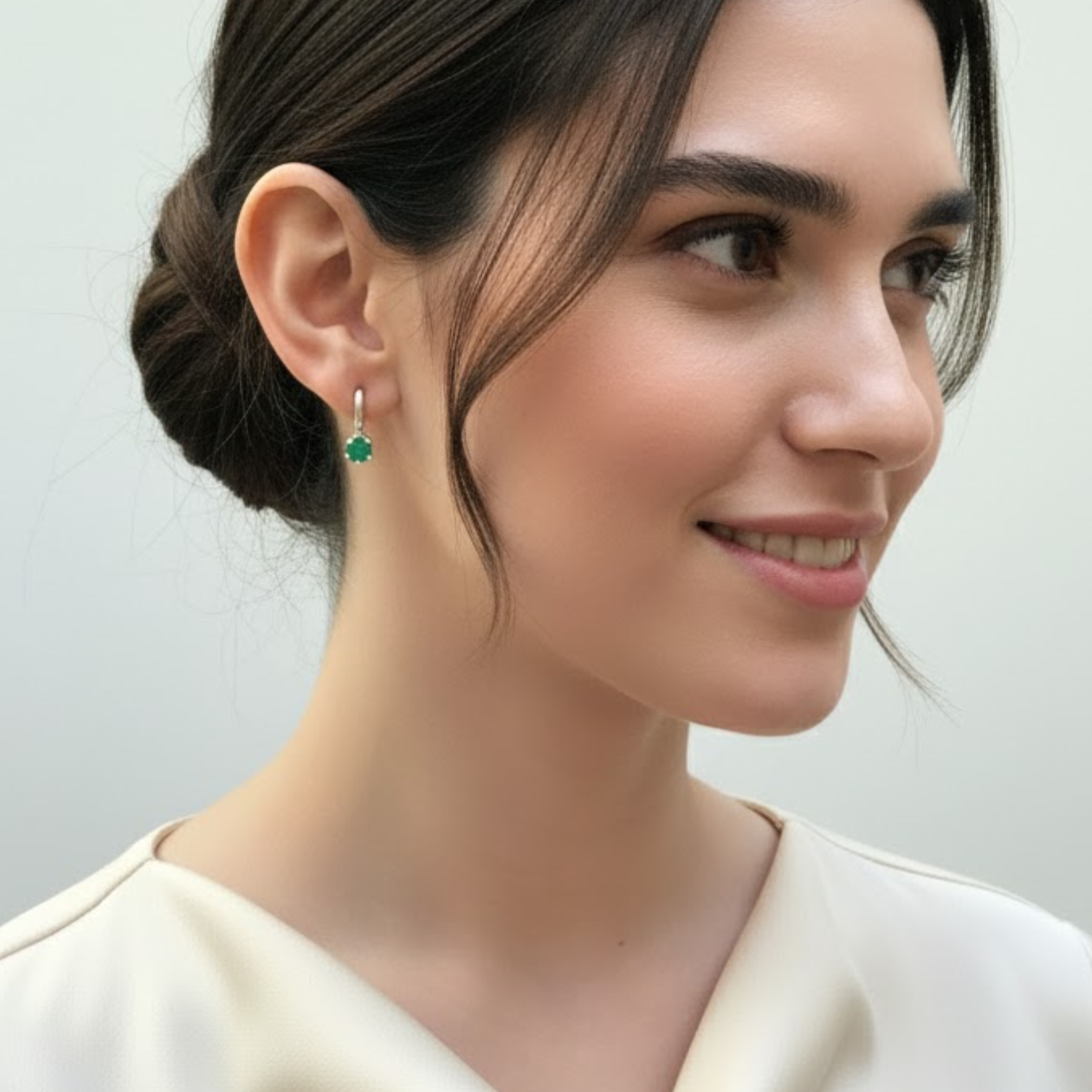 Elegant 925 Sterling Silver Natural Emerald Earrings, May birthstone for growth and healing—perfect for gifts and everyday wear.