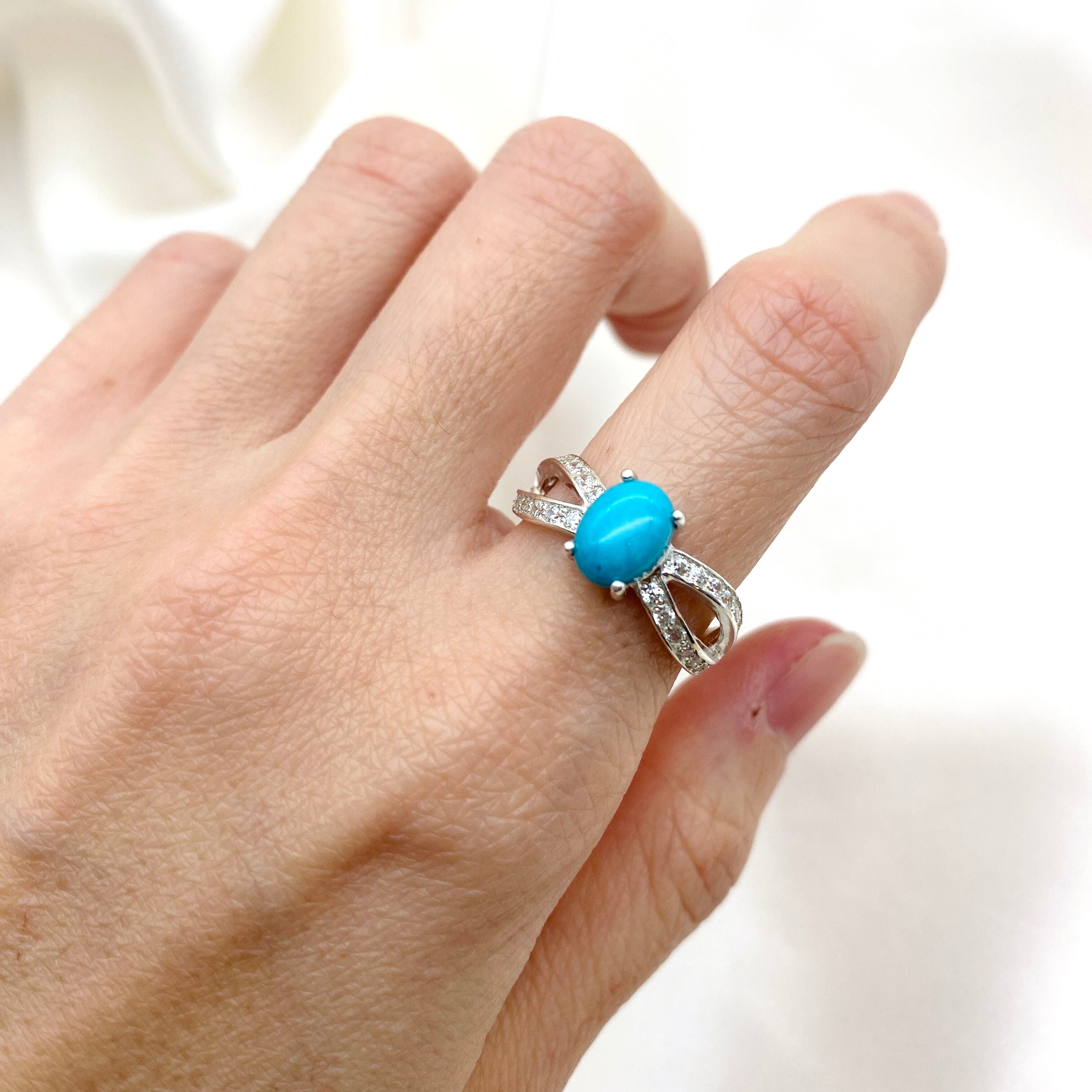 Blue Promise Ring, Turquoise Ring, Natural Turquoise, Sleeping Beauty Gem, Vintage Rings, Arizona Turquoise, Solid Silver Ring, Turquoise