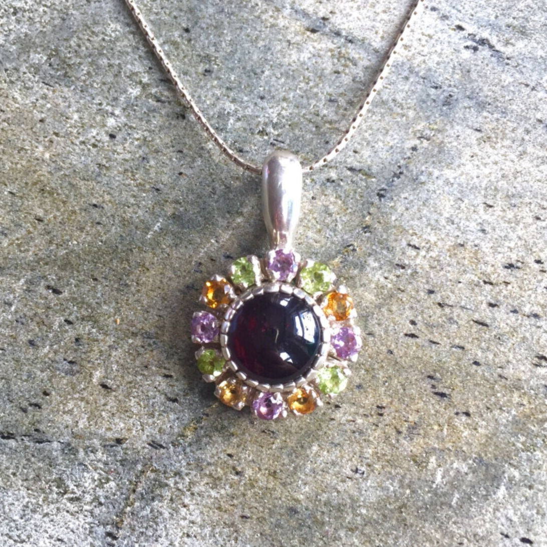 Garnet Pendant, Natural Granted, Mothers Birthstone, Birthstone Pendant, January Birthstone, Topaz, Natural Topaz, Red Garnet, Pure Silver