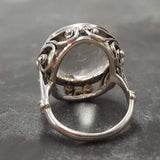 White Topaz Ring - Round Statement Ring - Topaz Vintage Ring