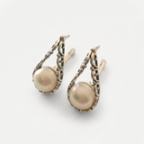 White Pearl Earrings - Natural Pearl Earrings - Large Pearl Earrings