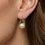 White Pearl Earrings - Natural Pearl Earrings - Large Pearl Earrings