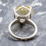 Lemon Quartz Ring - Yellow Statement Ring - Quartz Solitaire Ring