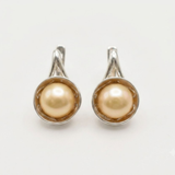 Peach Pearl Earrings - Genuine Pearl Earrings - Drop Bridal Earrings