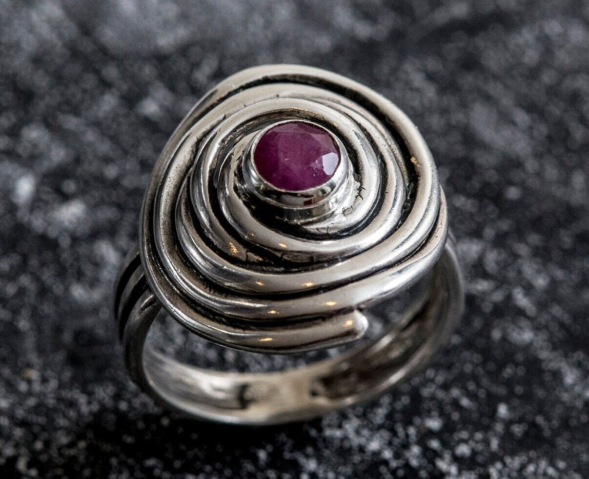 Natural Ruby Ring made in 925 Sterling Silver with Round Natural Red Ruby in Bezel setting, July Birthstone gift idea, symbolizes nobility, purity, and passion, ideal for everyday wear and perfect for birthday gifting and special occasions.