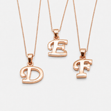 Rose Gold Letter Pendant - Initial Letter Charm - Personalized Letter Necklace