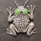 Frog Pendant - Turquoise Necklace - Large Frog Necklace