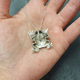 Frog Pendant - Turquoise Necklace - Large Frog Necklace