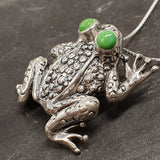 Frog Pendant - Turquoise Necklace - Large Frog Necklace