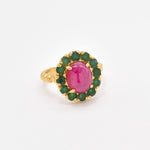 Natural Emerald Ring, Ruby Ring, Natural Ruby, Vintage Rings, May Birthstone Ring, July Birthstone, Silver Emerald Ring, Victorian Ring, 925(1)