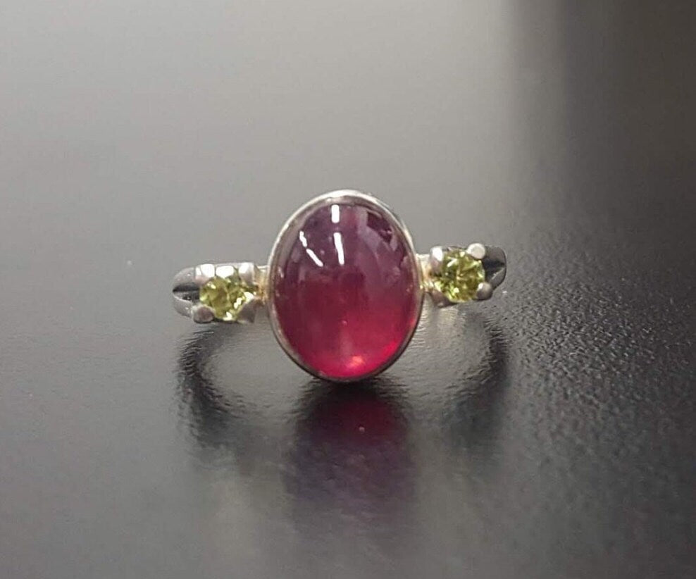 Ruby Ring, Natural Ruby Ring, July Birthstone Ring, Red Vintage Ring, Genuine Ruby Ring, Vintage Ring, Large Ruby Ring, Solid Silver Ring