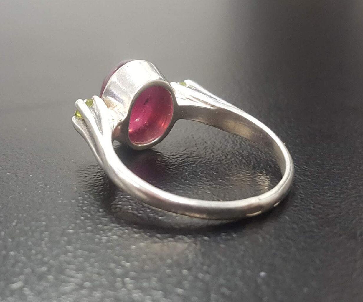 Ruby Ring, Natural Ruby Ring, July Birthstone Ring, Red Vintage Ring, Genuine Ruby Ring, Vintage Ring, Large Ruby Ring, Solid Silver Ring