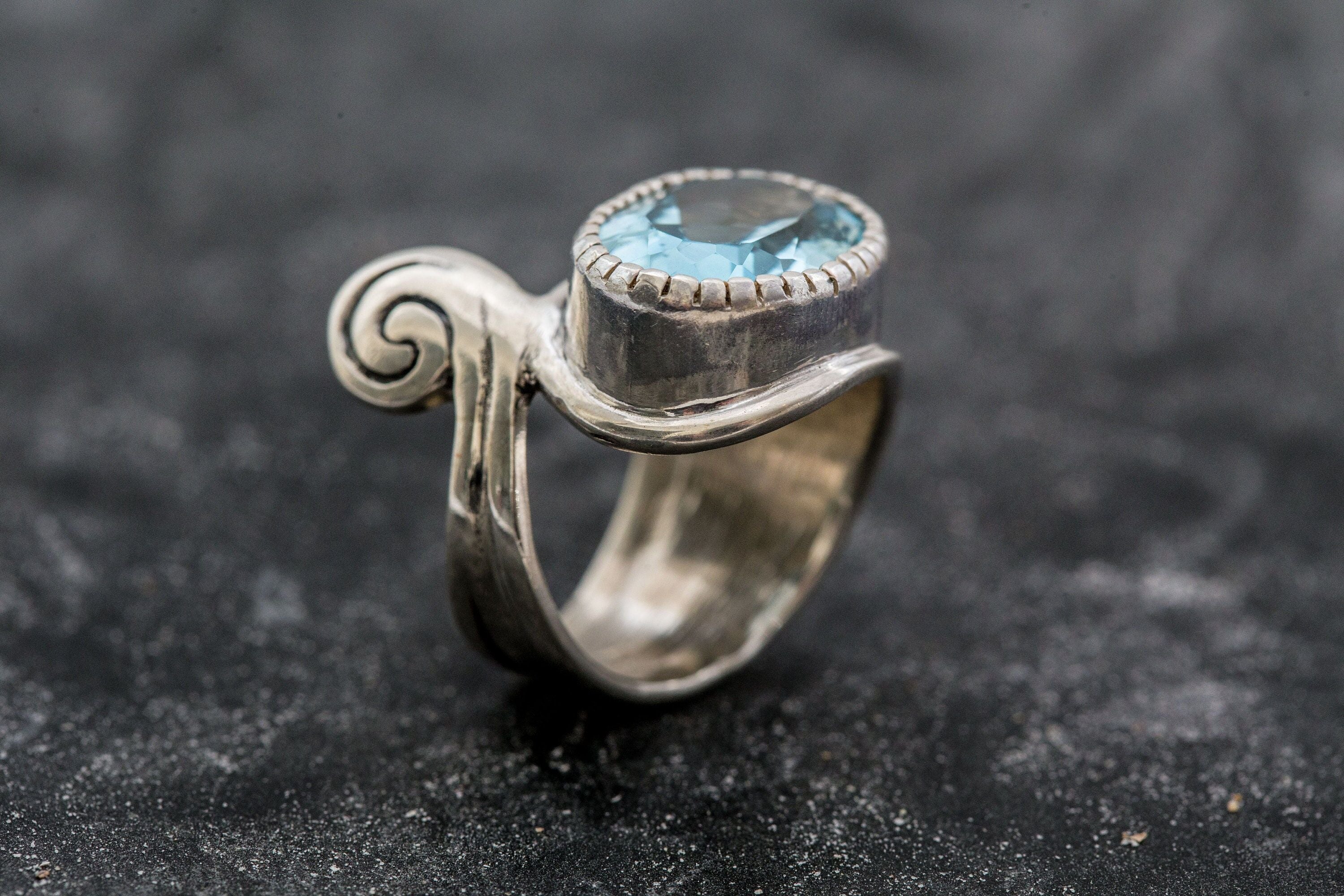 One of a kind silver and polished stone ring. | Artistic jewelry, Stone  rings, Polished stone