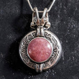 Rhodochrosite Necklace - Egyptian Necklace - Vintage Statement Pendant