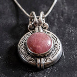 Rhodochrosite Necklace - Egyptian Necklace - Vintage Statement Pendant