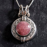 Rhodochrosite Necklace - Egyptian Necklace - Vintage Statement Pendant