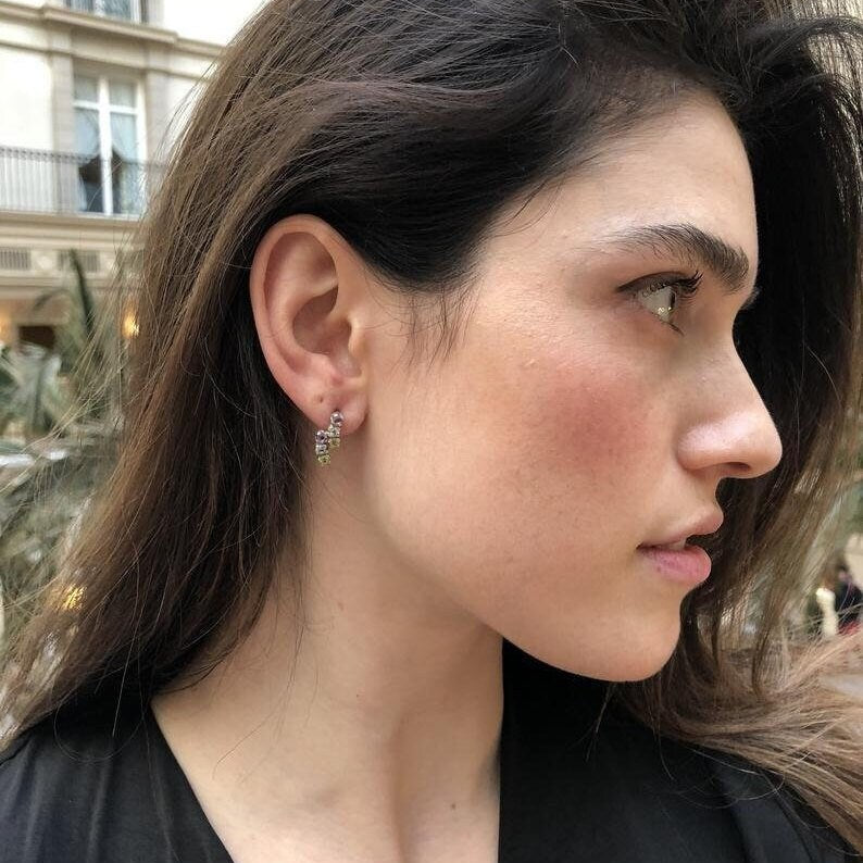 Citrine Earrings, Natural Citrine, Dainty Earrings, November Birthstone, Citrine Studs, Yellow Earrings, Vintage Earrings, Silver Earrings