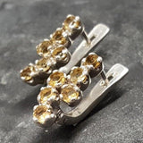 Citrine Earrings - Yellow Drop Earrings - Dainty Vintage Earrings