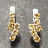 Citrine Earrings - Yellow Drop Earrings - Dainty Vintage Earrings