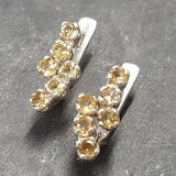 Citrine Earrings - Yellow Drop Earrings - Dainty Vintage Earrings