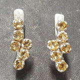 Citrine Earrings - Yellow Drop Earrings - Dainty Vintage Earrings