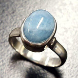 Gold Aquamarine Ring - Sky Blue Ring - Vintage Bezel Ring