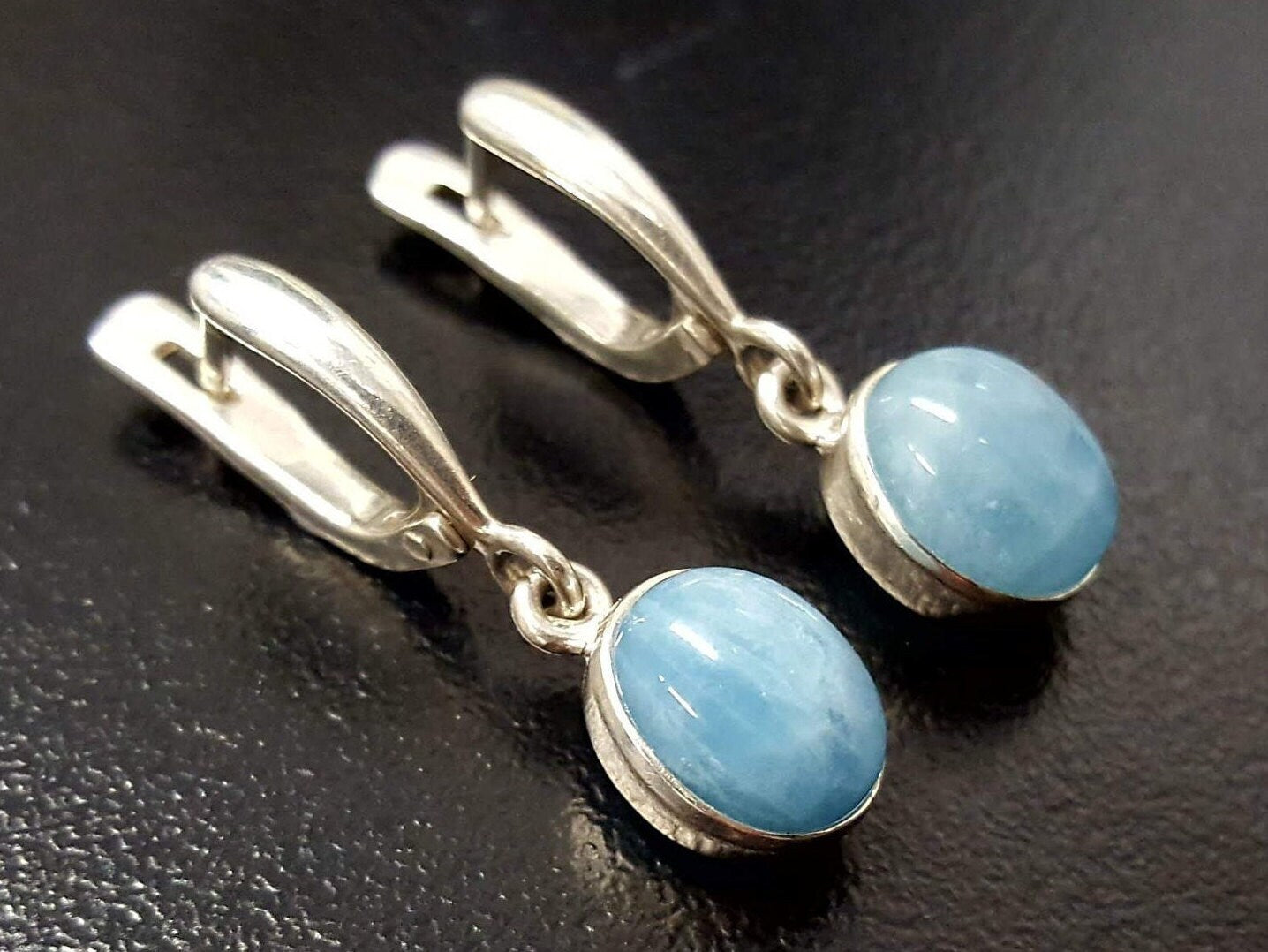 Aquamarine Earrings, Natural Aquamarine, March Birthstone, Blue Vintage Earrings, March Earrings, Statement Earrings, Blue Aqua Earrings