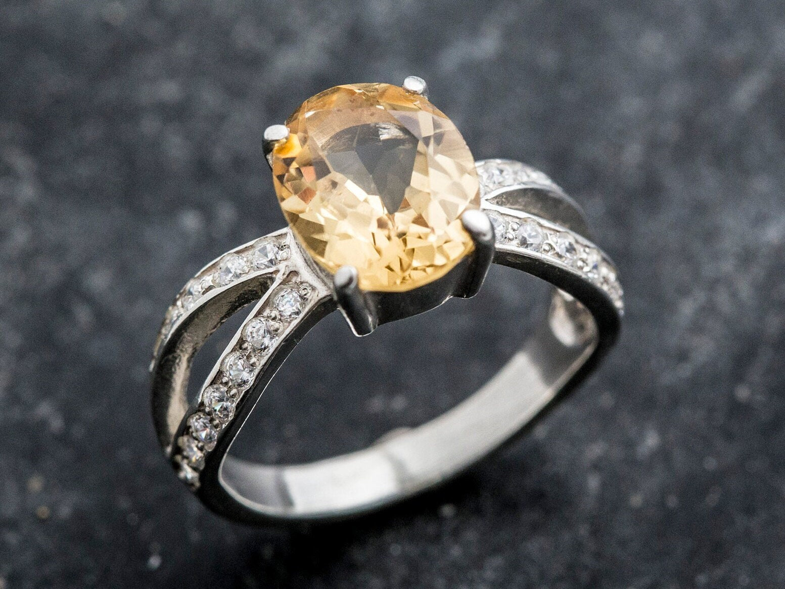 Citrine Ring, Natural Citrine, Citrine Engagement Ring, Yellow Diamond Ring, November Birthstone, Promise Ring, Solid Silver Ring, Silver