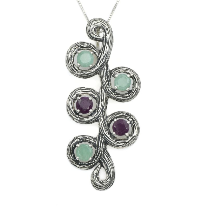 Natural Emerald Pendant made in 925 Sterling Silver with Round Natural Green Emerald in Prong setting, May Birthstone gift idea, symbolizes growth, harmony, and deep emotional healing, ideal for everyday wear and perfect for birthday gifting and special occasions.