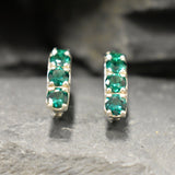 Emerald Bar Earrings - Long Green Earrings - Vintage Drop Earrings