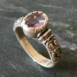 Boho Amethyst Ring - Genuine Amethyst Ring - Amethyst Solitaire Ring