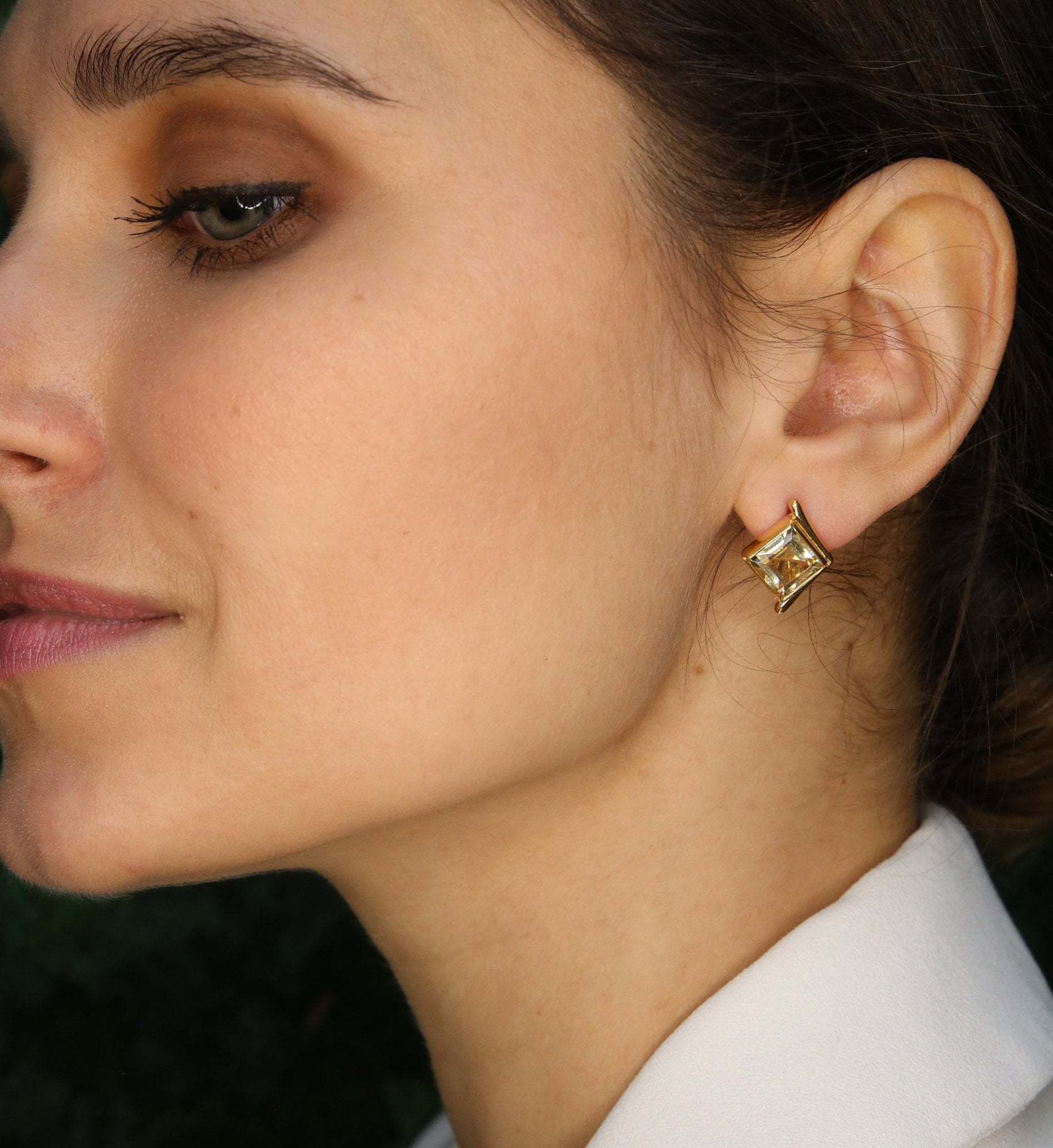 Blue Topaz Earrings, Natural Blue Topaz, December Earrings, Rhombus Earrings, Topaz Earrings, Vintage Earrings, Square Earrings, Blue Topaz(1)