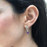 Genuine Amethyst Earrings - Long Purple Earrings - Violet Drop Earrings